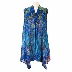 bbc Elegant shop 8 Buy π Lifestyle Van Gogh Irises Sheer Long Vest π