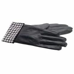 Coupon 🧨 Lifestyle Houndstooth Leather Gloves ⌛