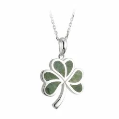 Best reviews of 😍 Celtic Silver Connemara Marble Shamrock Pendant and Necklace 🌟