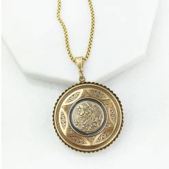 Best Pirce 🥰 Lifestyle Antique Button "Courting Couple" Pendant and Necklace 👍 -bbc Elegant shop 23645b