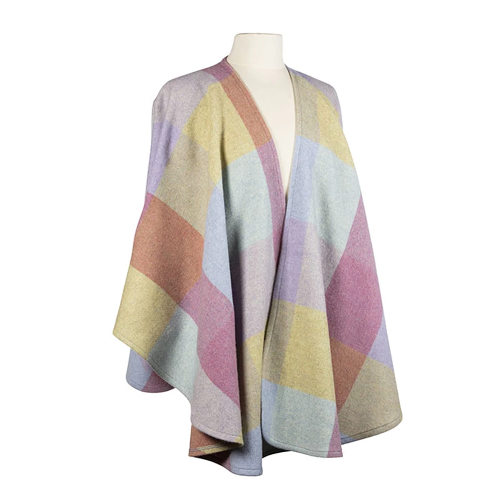 Best Sale π Celtic Irish Brushed Lambswool Cape: Pink, Blue and Sage Block Check π 1 Best Sale π Celtic Irish Brushed Lambswool Cape: Pink, Blue and Sage Block Check π
