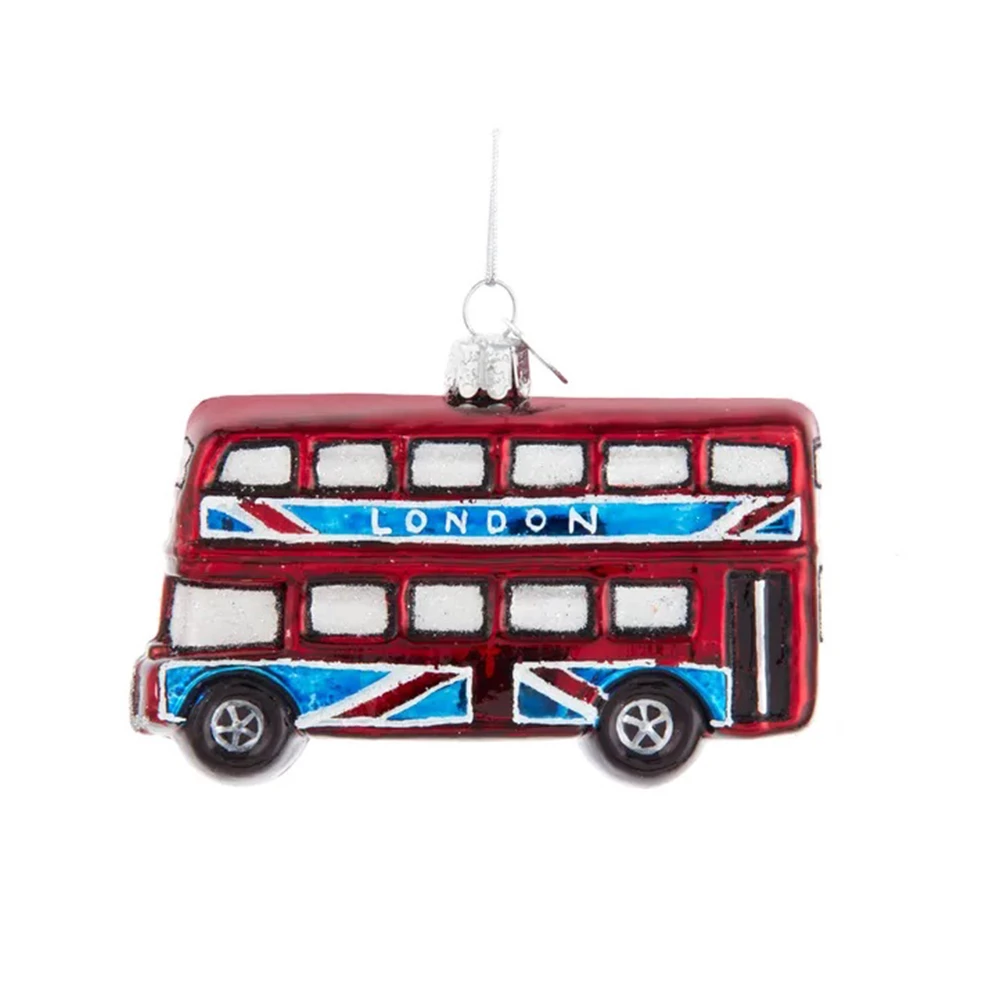 Cheap ๐ฏ Holiday "London Double-Decker Bus" Glass Ornament ๐ 1 Cheap ๐ฏ Holiday "London Double-Decker Bus" Glass Ornament ๐