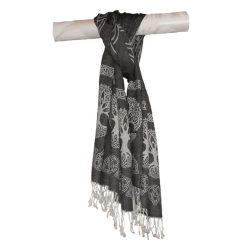New ⭐ Celtic Tree of Life Pashmina Scarf: Grey 👏