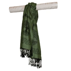 Best reviews of π Celtic Tree of Life Pashmina Scarf: Green π