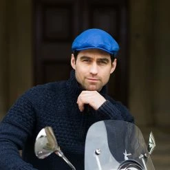 Outlet ❤️ Celtic Men's Linen Trinity Cap: Blue 🛒