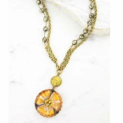 Deals 👏 Lifestyle Antique Button and Lily Necklace ✨